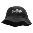 thumbnail image 1 of Fish Bone Embroidered Bucket Hat - Black OSFM, 1 of 5