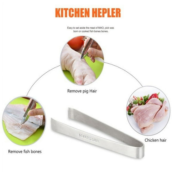 Fish Bone Tweezers, Stainless Steel Flat and Tweezers Pincer Puller, Slant Tweezers Pliers Remover Tool