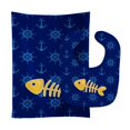 thumbnail image 1 of Fish Bones Baby Bib & Burp Cloth, 1 of 1