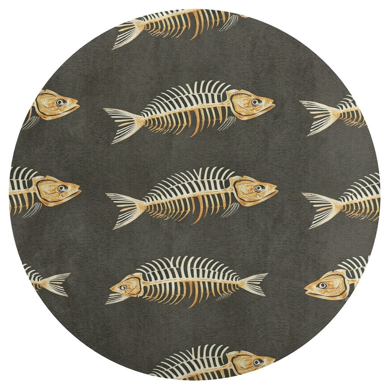 Fish Bones Skeleton Fossils Round Carpet Living Room Carpet Modern And ...