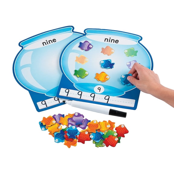 Fish Bowl Counting Math Mats - Educational - 250 Pieces