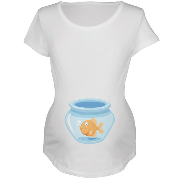 Fish Bowl White Maternity Soft T-Shirt