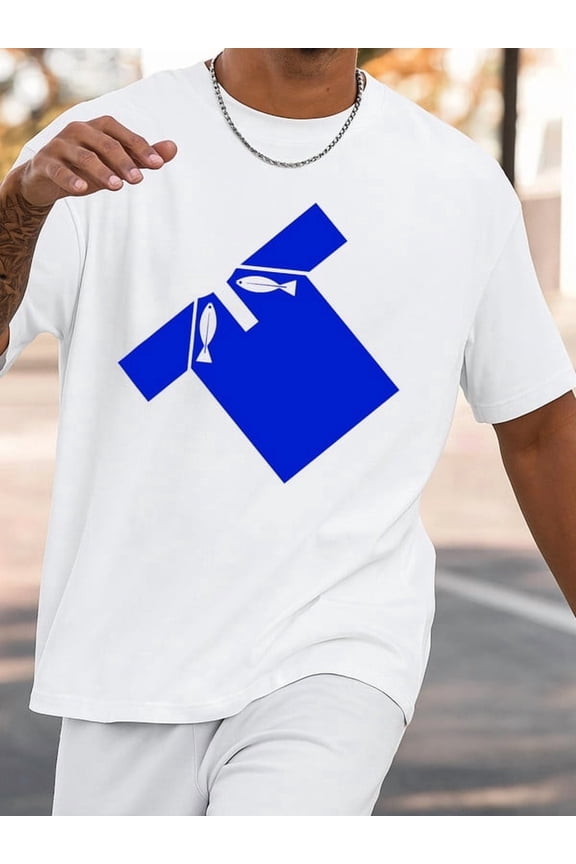 Fish in Box Tee fish funny t shirts t shirts men's 180G 100% Cotton white For summer Casual Daily Wear Hip-hop street style t shirts For summer Fall, As Gifts Weekend casual wear fishing for 60 year