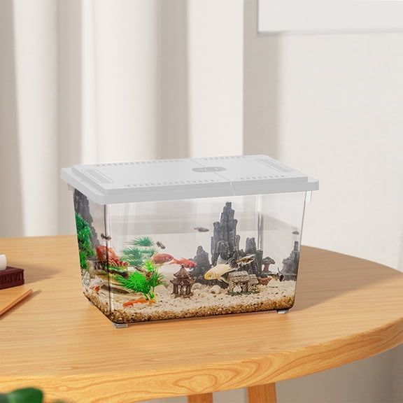 Fish Breeding Box Aquarium Isolation Container with Cover, PVC Mini Hatchery for Guppy Fry and Shrimp, Transparent Adjustable Tank Divider for Acclimation, Hospital and Nursery Use