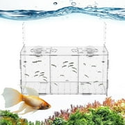 Fish Breeding Box, Transparent Acrylic 3-Grid Fish Isolation Hatchery, Breeding Pond for Newborn Injured Aggressive Pregnant Fish