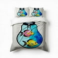thumbnail image 1 of Fish Bulb Art Print Bedding Set 3 Pcs Soft Microfiber Quilt Cover For Bedroom Decor, Comforter Cover With 2 Pillowcase, 1 of 5
