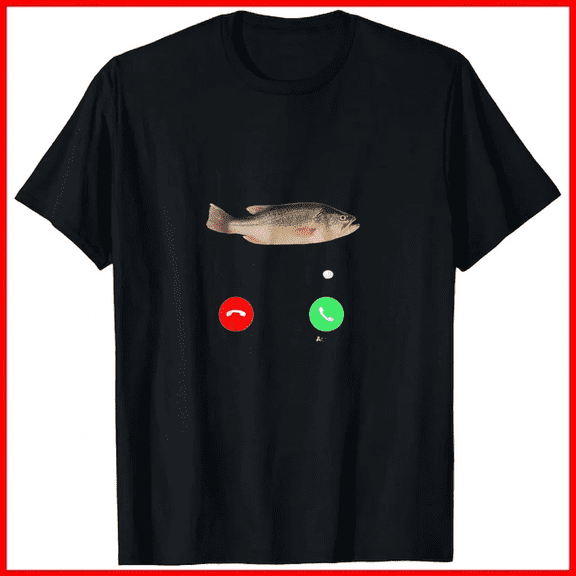 Fish Calling Remind Me Message Decline Accept Phone Call Screen Unisex T-Shirt, up to size 5XL