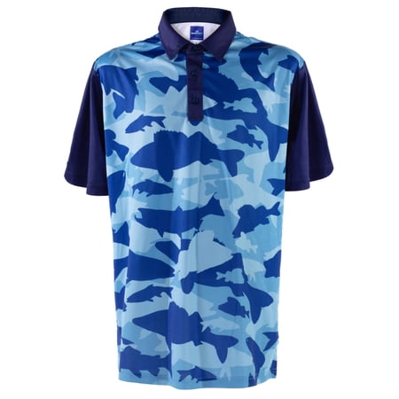 Fish Camo Mens Golf Polo Shirt by ReadyGOLF