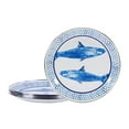 thumbnail image 1 of Golden Rabbit Enamelware Fish Camp Pattern - Set of 4 - 8.5 inch Sandwich Plates - Golden Rabbit Enamelware, 1 of 4