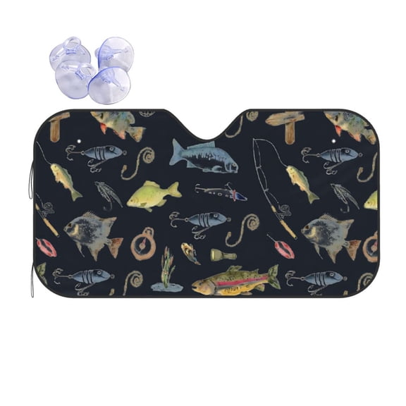 Fish Car Windshield Sun Shade Universal Fit Auto Sun Visor Protector