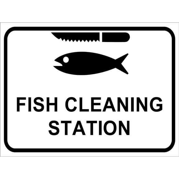 Fish Cleaning Station 2 Sign Metal Tin Sign12x16 Inches Caution Danger Safety Security Warning Notice Signs