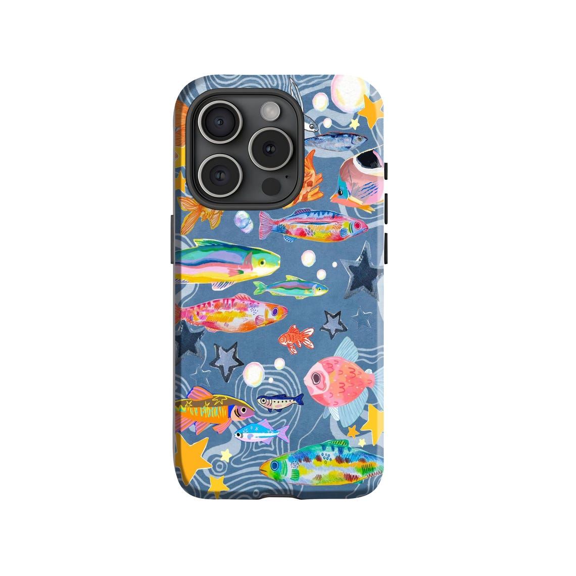 Fish Collage Blue Ocean Marine Artistic Pattern Design Case for iPhone ...