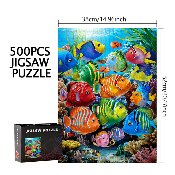 Fish, Coral 500pcs/1000pcs Jigsaw Puzzle Game-Gift-Family Interactive Game-Puzzle DIY-Home Decoration-Brain Challenge