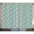 thumbnail image 1 of Ambesonne Fish Curtains 2 Panel Set, Kite Shaped Animal Pattern, 108" x 96", Multicolor, 1 of 3