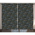 thumbnail image 1 of Ambesonne Fish Curtains 2 Panel Set, Vintage Animal Bone Design, 108" x 96", Multicolor, 1 of 3