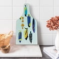 thumbnail image 1 of Fish Cutting Board, Various Types of Sea Creatures with Atlantic Cod Bonito Palette Surgeonfish Image, Decorative Tempered Glass Cutting and Serving Board, Wine Bottle Shape, Multicolor, by Ambesonne, 1 of 1