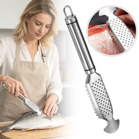 Fish Descaler Tool,Fish Scale Scrapper Multifunction,Fish Skinner, Fish Scales Scraping Cleaning Remover Tool With Stainless For Kitchen Home Market Restaurant