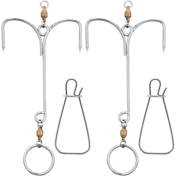 Fish Descending Return Device Set, 4 Pcs Dual-Function Fishing Combo with 2 Sets 304 Stainless Steel Fish Stringers for Deep Sea Offshore Saltwater Fishing