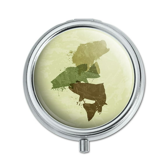Fish Design Fishing Bass Trout Hunting Camo Pill Box