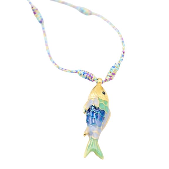 Fish Designs Necklace Stainless Steel Materials Colorful Adjustable Rope Chain Casual Fashion Gift