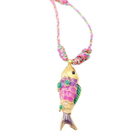 Fish Designs Necklace Stainless Steel Materials Colorful Adjustable Rope Chain Casual Fashion Gift