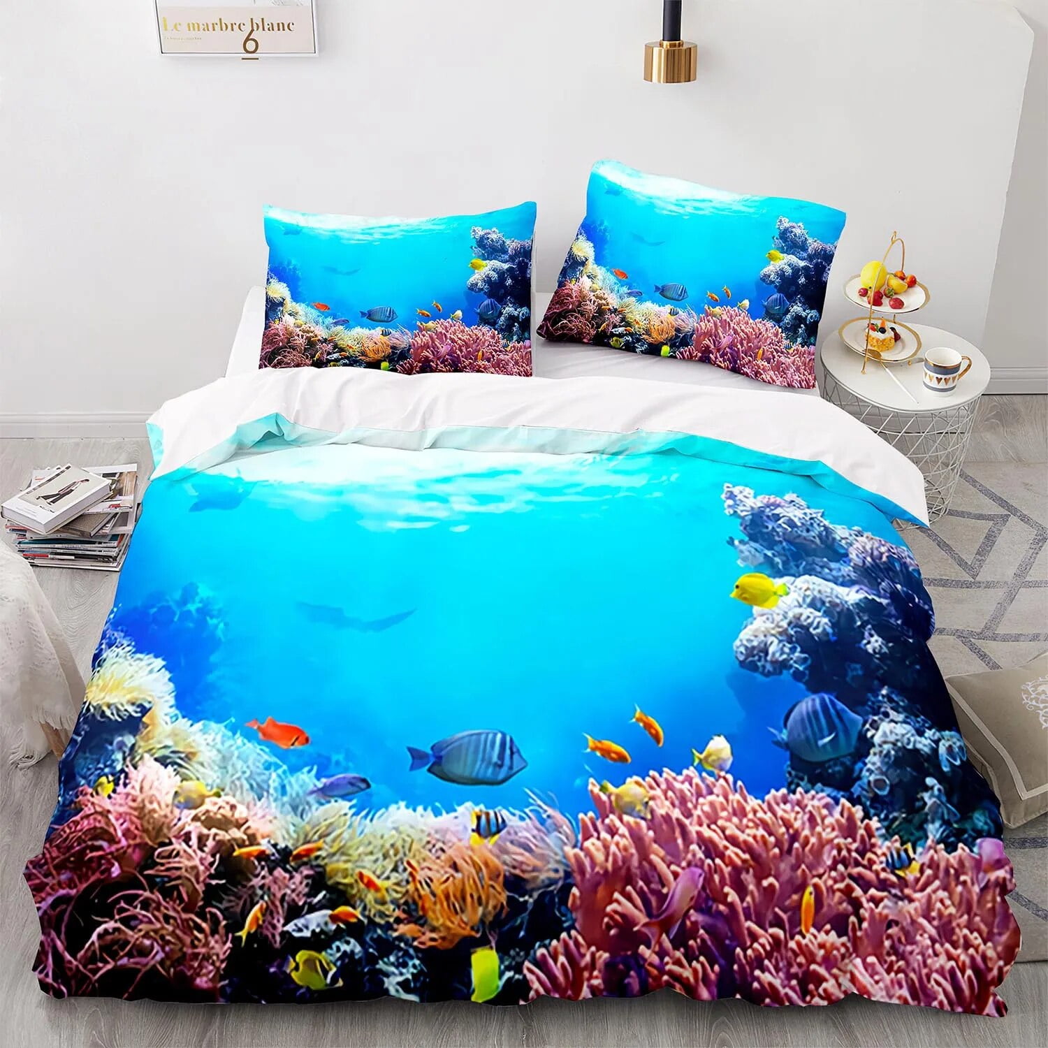 Fish Duvet Cover Full Ocean Bedding Sets 3D Printed Underwater World ...