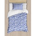 thumbnail image 1 of Fish Duvet Cover Set Twin Size, Ornamental Fish Silhouettes Aquatic Art Design Nautical Life Illustration, Decorative 2 Piece Bedding Set with 1 Pillow Sham, Violet Blue and White, by Ambesonne, 1 of 3