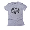 thumbnail image 1 of Fish Fear Me - I Love Fishing Women's Cotton Grey T-Shirt, 1 of 2