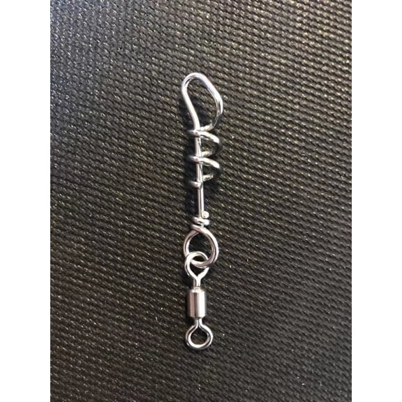 Fish-Field Superior Stainless Steel Corkscrew Snap Swivels Medium