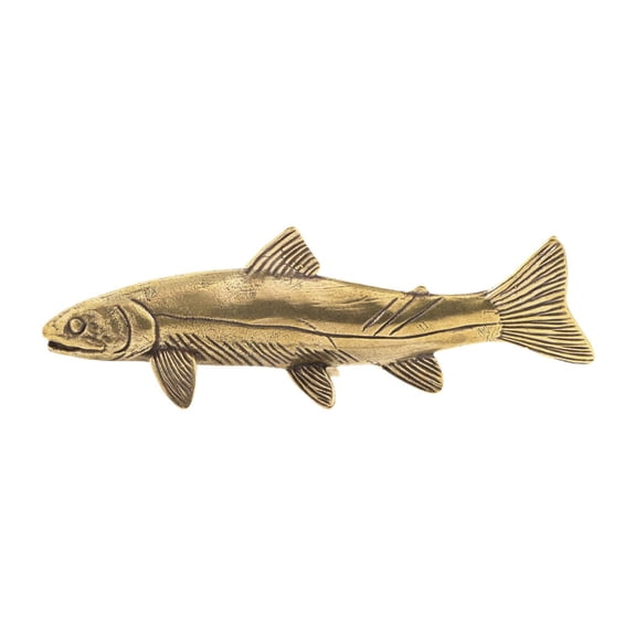 Fish Figurine Brass Statue Vintage Finish Collectible Desktop Decoration for Home Office Display