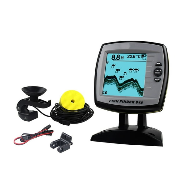 Fish Finder FF918-180S Wired Transducer Sensor Fishfinder 45 Degrees Echo LCD Fish Locator Boat Fishfinder ,Cool Gifts for Fishing