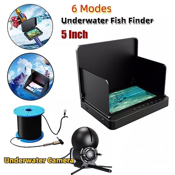 Fish Finder LCD 5 Inch Display Underwater 220 Fishing Camera Waterproof IPS 1080P 12 Hours Endurance Night Vision