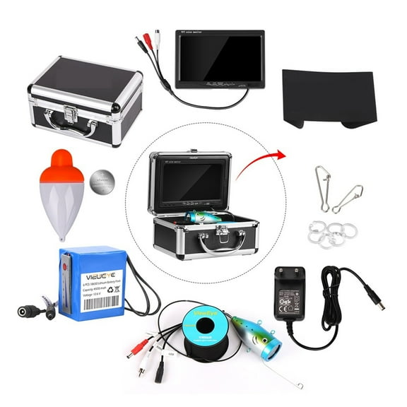 Fish Finder Underwater Fishing Camera 7 Inch 1000TVL Waterproof Video Underwater Camera 12 PCS Infrared Lamp ICE Fishing ,See in the Dark