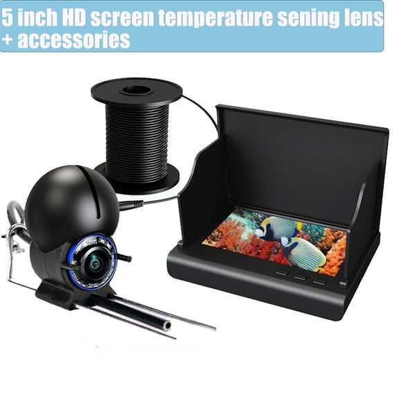 Fish Finder Underwater Visual HD 5M Camera with 5 Inch Sunlight-Readable Screen, 220 Lens & IP67 Waterproof Design-Ideal for Ice, Boat, River Fishing, and Underwater Exploration (New 2025 Model)