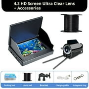 Fish Finder Underwater Visual HD Camera - Underwater Fishing Camera, Fish Finder, Infrared Night Vision, Wide Angle, IP65 Waterproof, with 5 Inch IPS Display, for Ice, River and Boat
