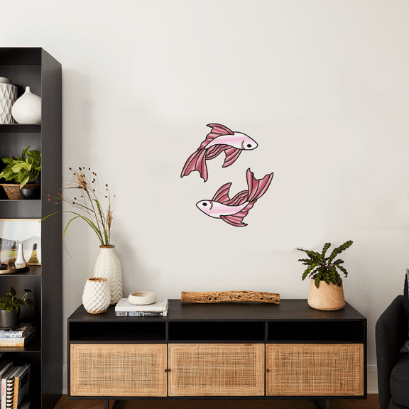 Fish Fishes Animals Animal Vinyl Stained Glass Film Static Cling Window Waterproof Decal for Girls Boys Kids Room Bedroom Nursery House Fun Home Decor Stickers Wall Art Vinyl Decoration (10x10 inch)