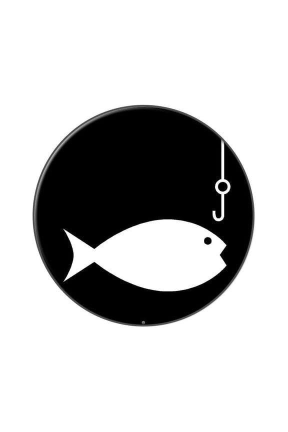 Fish Fishing Lapel Hat Pin Tie Tack Large Round