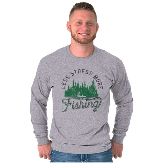 Fish Fishing Life Outdoors Enthusiast Plus Size Long Sleeve Graphic Tee Shirt Brisco Brands 2X