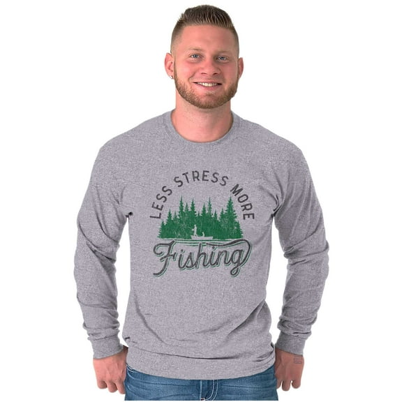 Fish Fishing Life Outdoors Enthusiast Plus Size Long Sleeve Graphic Tee Shirt Brisco Brands 3X