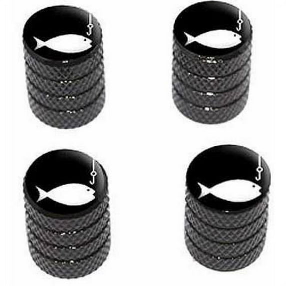 Fish Fishing Tire Rim Wheel Aluminum Valve Stem Caps, Multiple Colors