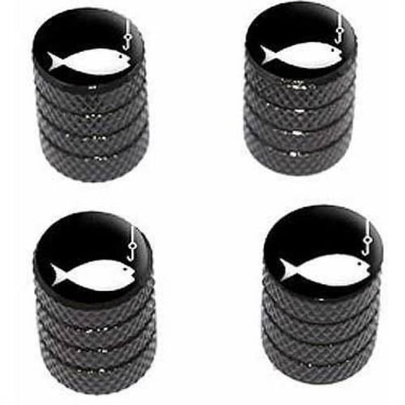 Fish Fishing Tire Rim Wheel Aluminum Valve Stem Caps, Multiple Colors