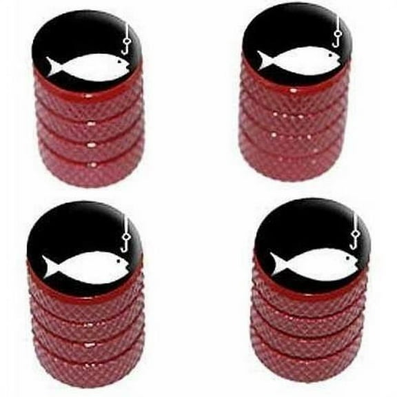 Fish Fishing Tire Rim Wheel Aluminum Valve Stem Caps, Multiple Colors