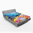 thumbnail image 1 of Fish Fitted Sheet, Water Life Different Kind of Fishes Coral Reefs and Sponges Theme, Decorative Soft Bedding All-round Elastic Pocket, King Size, Multicolor, by Ambesonne, 1 of 3