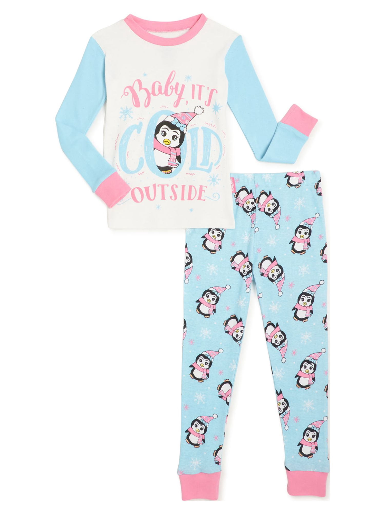 Fish Flops Girls Long Sleeve Top and Pajama Pants, 2-Piece Set, Sizes 4-8