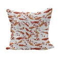 thumbnail image 1 of Fish Fluffy Throw Pillow Cushion Cover, Japanese Traditional Aquatic Creatures with Leaves Branches Ornament Abstract Image, Decorative Square Pillow Case, 28" x 28", Orange White, by Ambesonne, 1 of 5