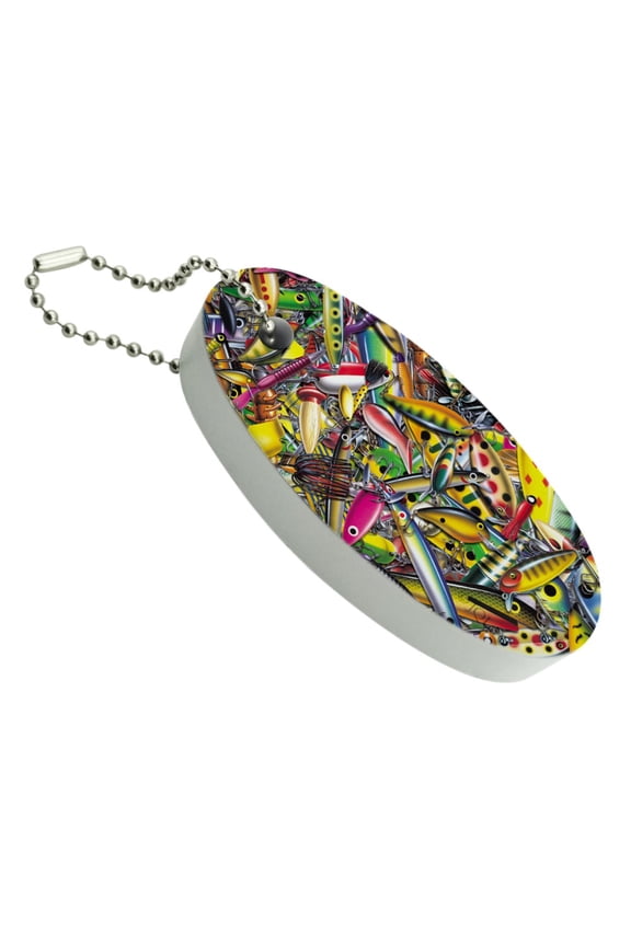 Fish Fly Fishing Lures Floating Foam Keychain Fishing Boat Buoy Key Float