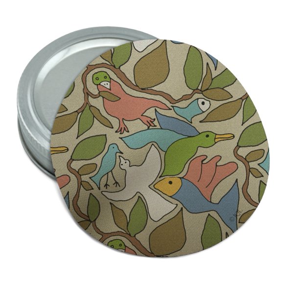 Fish Flying with Birds Pattern Round Rubber Non-Slip Jar Gripper Lid Opener