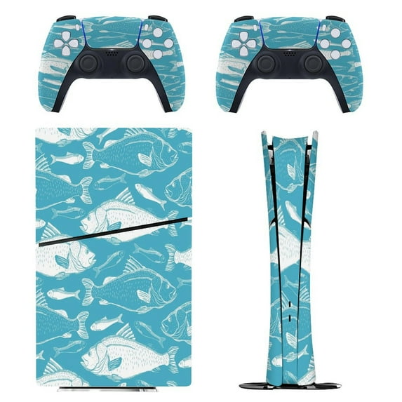 Fish Food Pattern PS5/PS5 Slim Digital Disc Skin Sticker For Console And Controller Skins