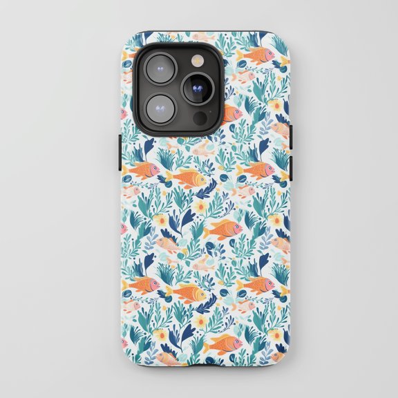 Fish For All iPhone Series Tough Phone Case Underwater Whimsical Art Multi-Color