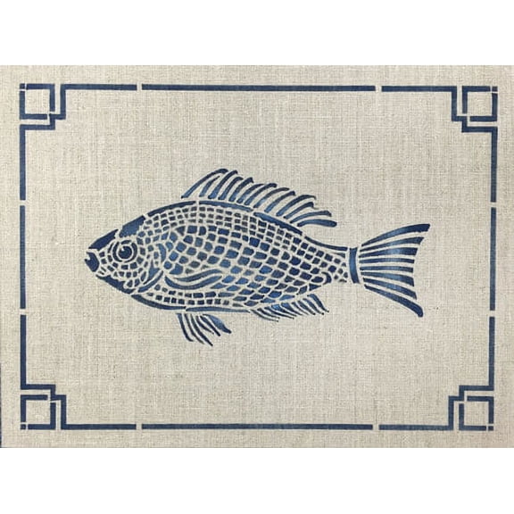 Fish Frame Wall Stencil - 3703 by Designer Stencils